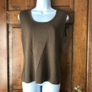 FINAL PRICE - Mirasol Brown Knit Scoop Neck Tank Top Medium